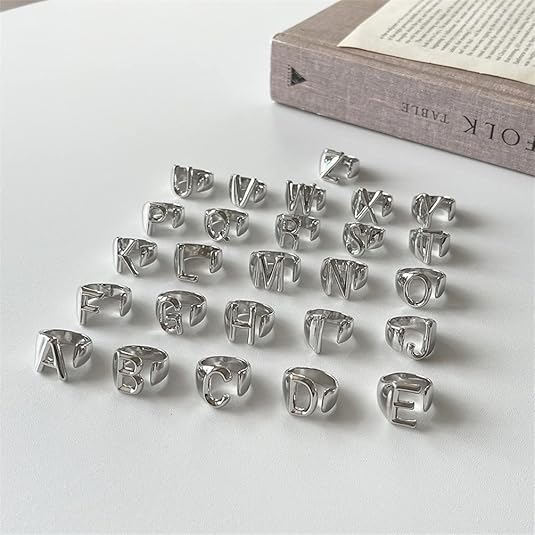 Minimalist Name Initial Ring - Image 9