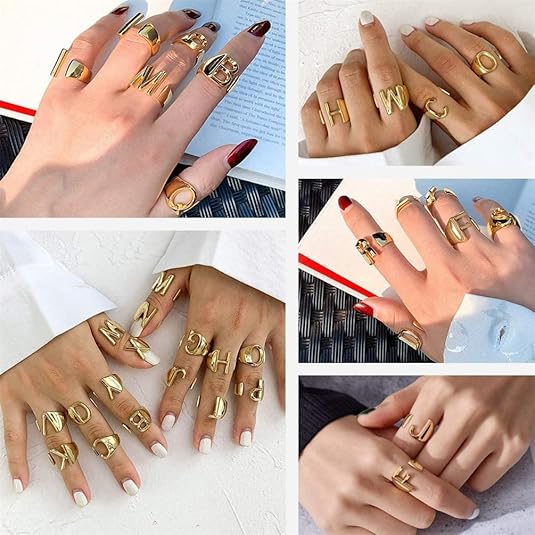 Minimalist Name Initial Ring - Image 3